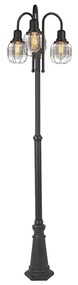 Zewnetrzna Rustykalna lampa zewnętrzna czarna 3-światłowa IP44 - Guardado Rustykalny / Vintage Oswietlenie zewnetrzne