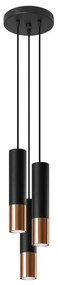 Lampa wisząca LOOPEZ 3P czarny/miedź SOLLUX  LIGHTING