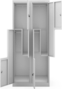 Szafa socjalna czterokomorowa Julia 80x45x185 cm szara