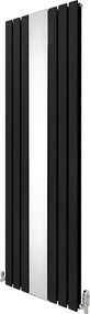 Grzejnik i zawory z płaskim lustrem - 1800 mm x 565 mm - czarny