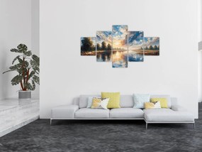 Obraz - Obraz słońca nad wodą (125x70 cm)