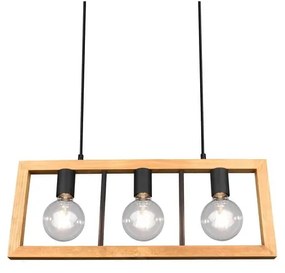 Czarno-naturalna lampa wisząca Agra – Trio