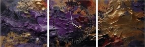 Obraz - Teksturowana abstrakcja (z zegarem) (90x30 cm)