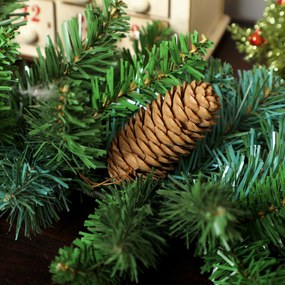 HOMCOM 1,8 m sztuczna girlanda świąteczna dekoracja z 162 końcówkami, 8 szyszkami, zielona | Aosom PL