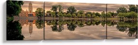 Obraz jeziora i drzew (170x50 cm)