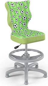 Krzesło dziecięce z wzorami i podnóżkiem Petit Grey rozmiar 3 (119-142 cm)
