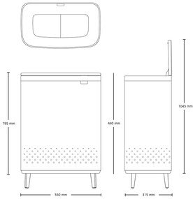 Biały metalowy kosz na pranie 90 l Bo Hi – Brabantia