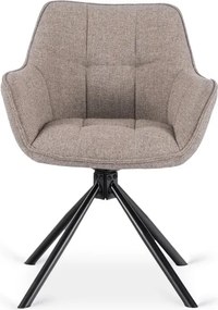 Zestaw Stół Rozkładany VERONA 160-240 cm Czarny Marmur/Czarny i 4 Krzesła PEONY 2 Cappuccino