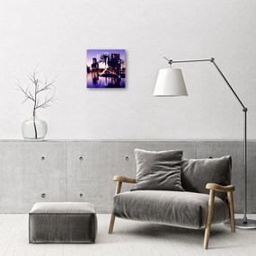 Zegar ścienny kwadrat Floryda palmy