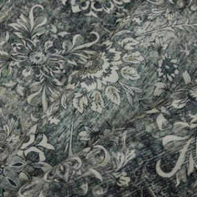 Dywan vintage INKA Oriental z Efektem Postarzenia Zielony koło 200 cm x 200 cm