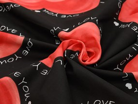PrzytulneMieszkanie.pl PrzytulneMieszkanie.pl Pościel z polibawełny na 2 łóżka VALENTINE, czarna Rozmiar pościeli: 2 szt 70 x 90 cm | 2 szt 140 x 200 cm