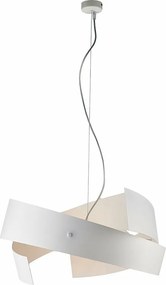 Lampa wisząca Elisa z ciętego laserowo żelaza lakierowanego na biało z regulowanym stalowym kablem, 3 światła, 128 Ø57 BL226-3-BCO