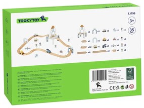 Tooky toy drewniana kolejka kosmiczna zestaw tory