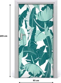 Okleina samoprzylepna na drzwi Tropikalne liście