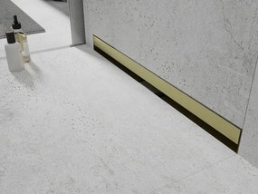 Mexen Flat Wall odpływ liniowy ścienny 2w1 110 cm, złoty szczotkowany - 1A30110