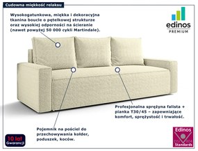 Kremowa rozkładana sofa z funkcją spania T1-T41