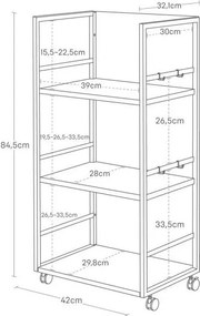 Czarny metalowy regał na kółkach 42x84,5x32 cm Tower – YAMAZAKI