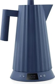 Elektryczny Czajnik Alessi Plissé Niebieski 1,7L z Kontrolą Temperatury i Rzeźbiarskim Designem Michele De Lucchi