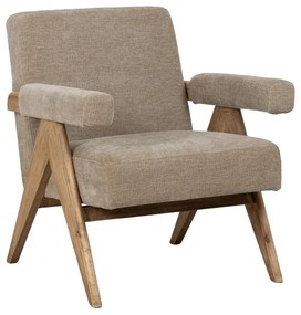 Beżowy fotel z tkaniny szenilowej Rest – Ixia