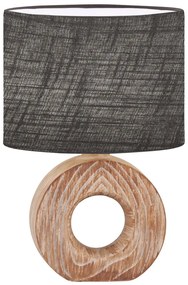 Czarno-brązowa ceramiczna lampa stołowa z tekstylnym kloszem (wysokość 31 cm) Hanke – Fischer &amp; Honsel