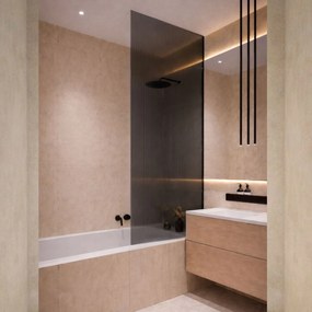 Parawan nawannowy prostokątny ARTE WELLE Classic XXL Grafit szkło grafitowe ryflowane | Różne rozmiary : Kolor profili kabiny - złoty, Rozmiar - 70 x 210 cm