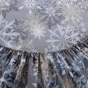 PrzytulneMieszkanie.pl Prześcieradło z mikrofibry SNOWFLAKE niebieskoszare 90x200 cm