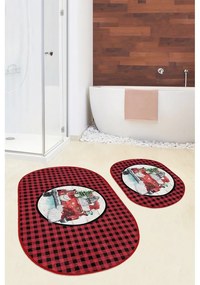 Czerwono-czarne dywaniki łazienkowe zestaw 2 szt. 60x100 cm Full Ride – Mila Home