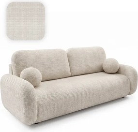 Sofa VIDI Rozkładana Dwuosobowa Beżowa Szenil Nowoczesna