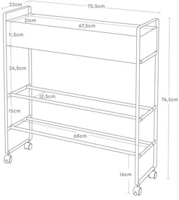 Czarna metalowa dziecięca szafka na buty 74,5x74,5x22 cm Tower – YAMAZAKI