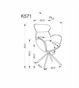 Krzesło jadalniane z funkcją obracania K571 Halmar