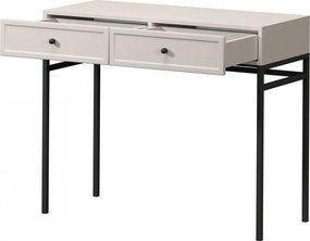 Toaletka Lorini 100 cm z szufladami - kaszmir / czarne uchwyty / stelaż