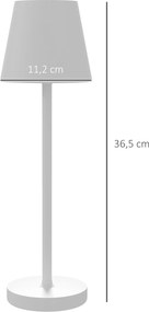 HOMCOM Lampa stołowa, regulowana, 1000 LM, Średnica 11,2x36,5 cm, Biała