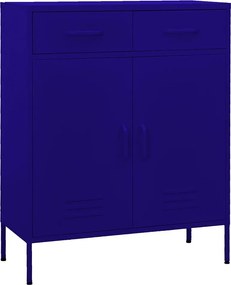 Szafa magazynowa ze stali granatowa 80x35x101,5 cm z 2 szufladami na łożyskach kulkowych i regulowaną półką