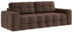 Brązowa rozkładana sofa z materiału bouclé 255 cm Milu – Makamii
