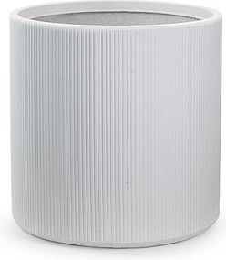 Okrągły, cylindryczny wazon z żywicy do roślin doniczkowych i ogrodowych, 36x35 cm, wzór Modigliani White