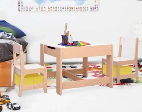 Biały wielofunkcyjny stolik dziecięcy z krzesłami F0-S52