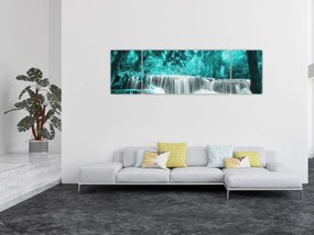 Obraz - Niebieski wodospad (170x50 cm)