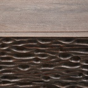 Ciemnobrązowa szafka nocna z litego drewna mango Crumble – WOOOD