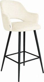 Hoker Milano krzesło barowe tkanina Welur podstawa metalowa : Kolor nogi - Czarna stożek, Kolor tkaniny - VELVET - MG50, Typ siedziska - Siedzisko obrotowe 360°