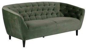 Zielona aksamitna sofa Actona Ria, 191 cm