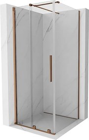 Mexen Velar kabina prysznicowa rozsuwana 120 x 120 cm, transparent, różowe złoto - 871-120-120-01-60