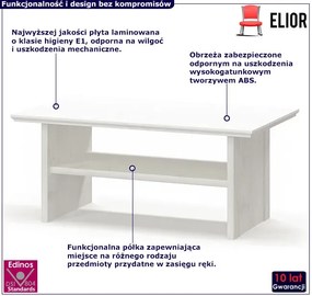 Biała prostokątna ława z półką Z6-L20
