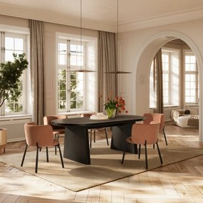 Brzoskwiniowe tapicerowane fotele jadalniane zestaw 2 szt. Ginny – MOME