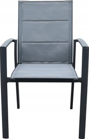 Krzesło ogrodowe aluminiowe antracyt 56x65x88 cm komfortowe wytrzymałe