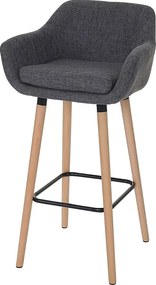 Stołek barowy Vaasa T381,  tekstylny, szary