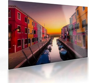 Obraz na szkle - Zachód słońca, wyspa Burano, Wenecja, Włochy (70x50 cm)