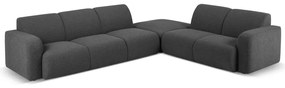 Ciemnoszary narożnik z materiału bouclé (prawostronny) Molino – Micadoni Home