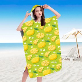 Ponczo plażowe LEMONS zielone 80x145 cm