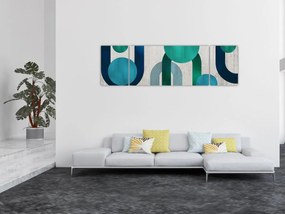 Obraz - Linie i okrągłe kształty (170x50 cm)