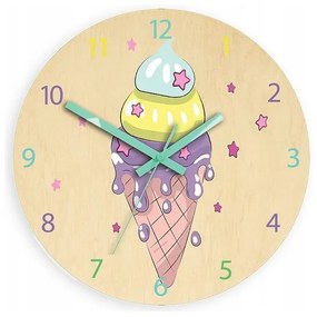 Zegar ścienny cichy do pokoju dziecięcego drewniany nowoczesny dekoracyjny